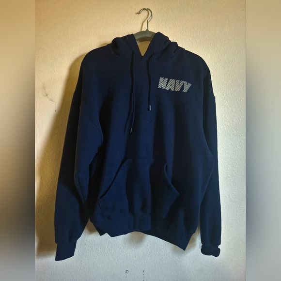 Navy Blue Hoodie with Logo - Picture 1 of 3